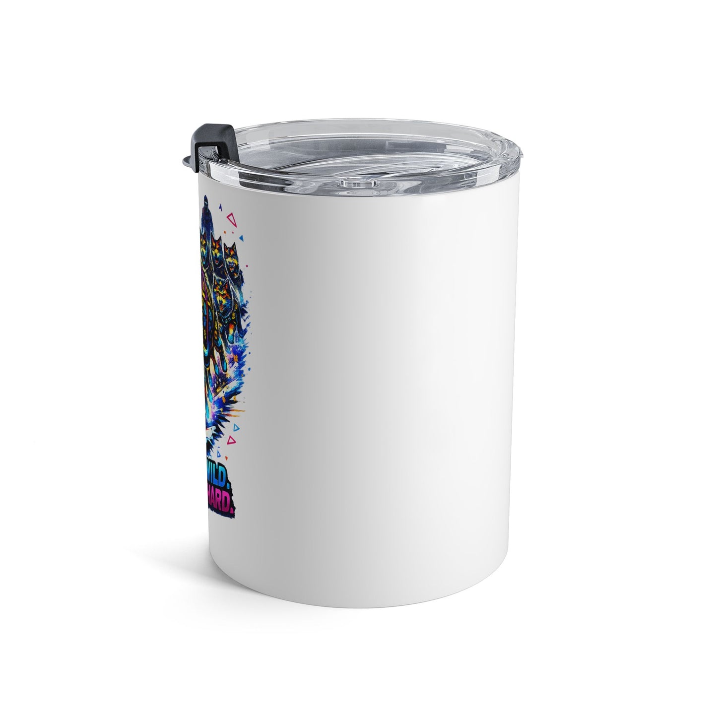Husky Pack 10oz Tumbler — Colorful 'Run Wild, Run Hard' Insulated Travel Cup