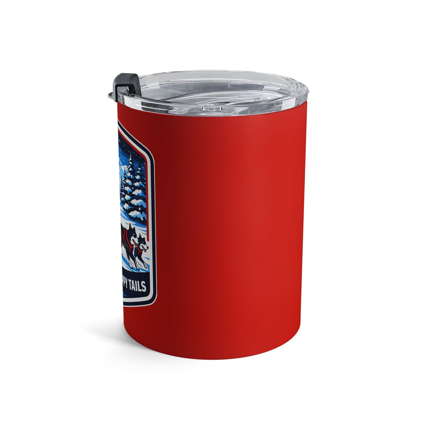10oz Insulated Tumbler — "Quiet Trails • Happy Tails" Sled Dog Winter Travel Mug