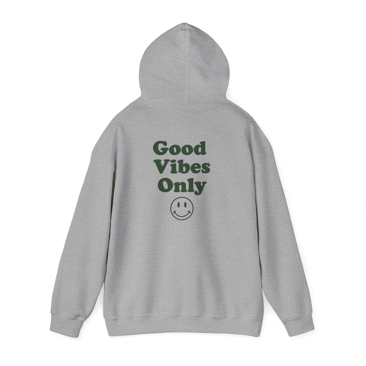 Good Vibes Only Hoodie — Smiley Graphic Back Print
