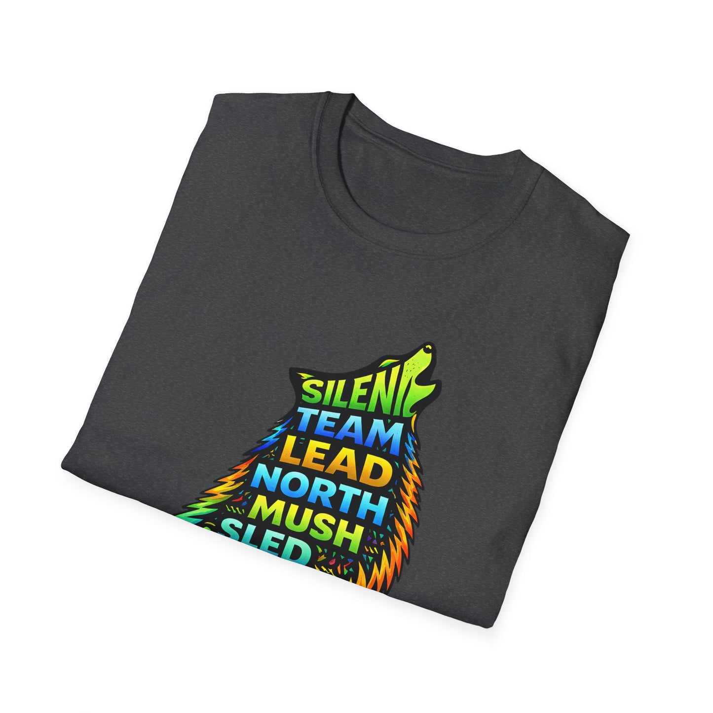Howling Dog Adventure T-Shirt — 'Silent Team Lead North Mush Sled Run Trail Peace' Graphic Tee