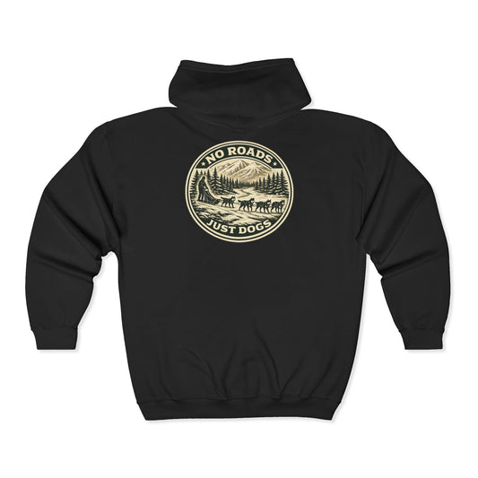 No Roads Just Dogs - Zip Hoodie