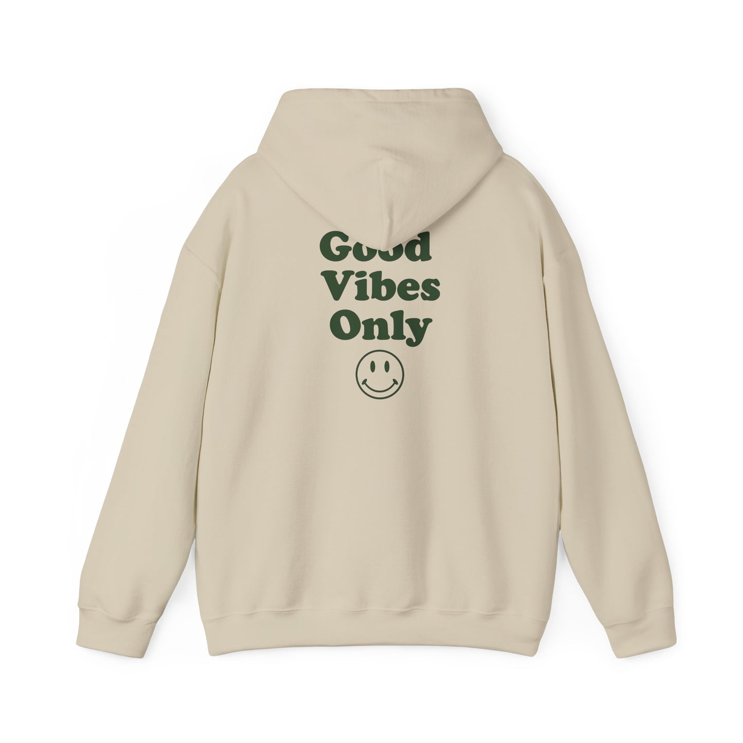 Good Vibes Only Hoodie — Smiley Graphic Back Print