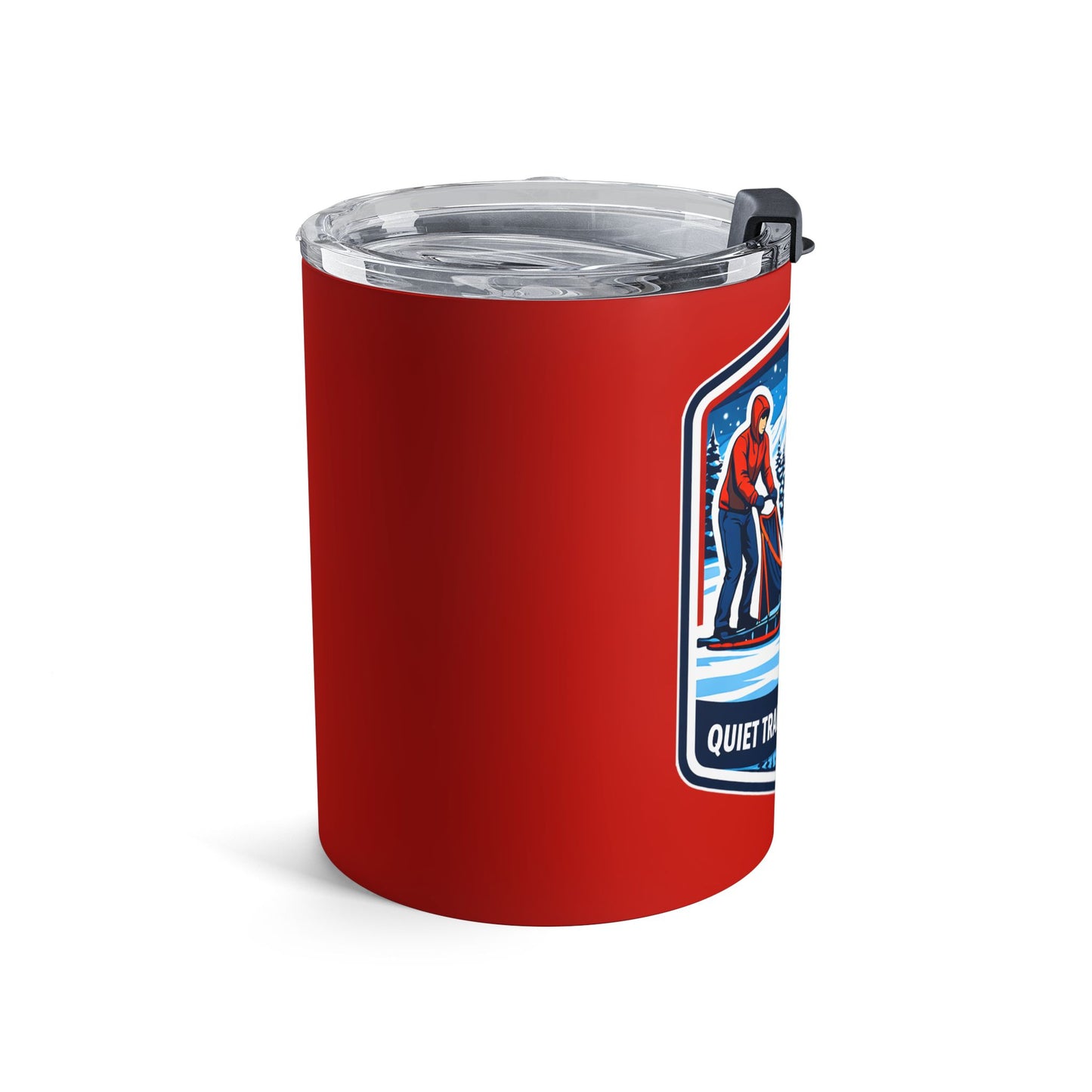 10oz Insulated Tumbler — "Quiet Trails • Happy Tails" Sled Dog Winter Travel Mug