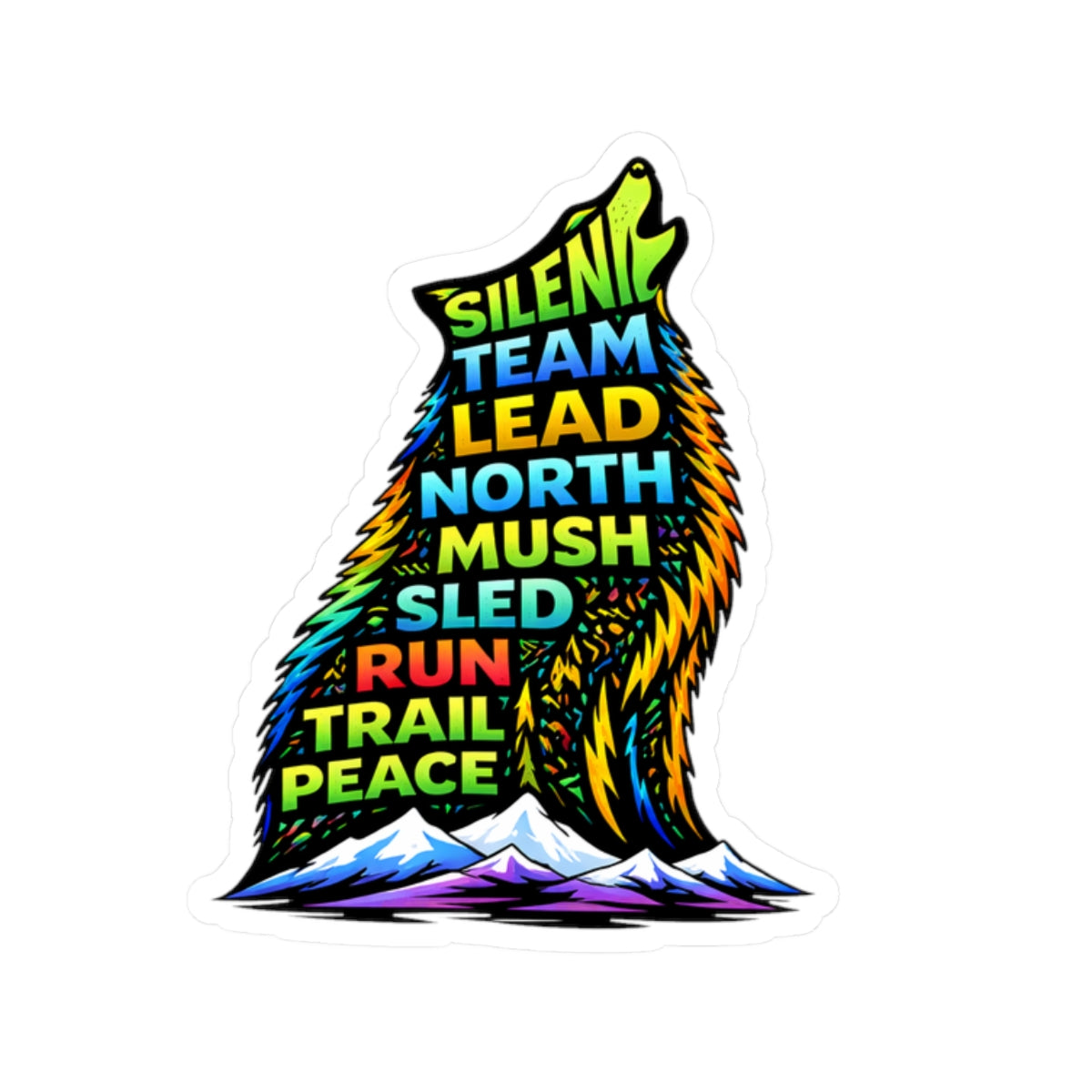 Sitting Howling Dog - Sticker
