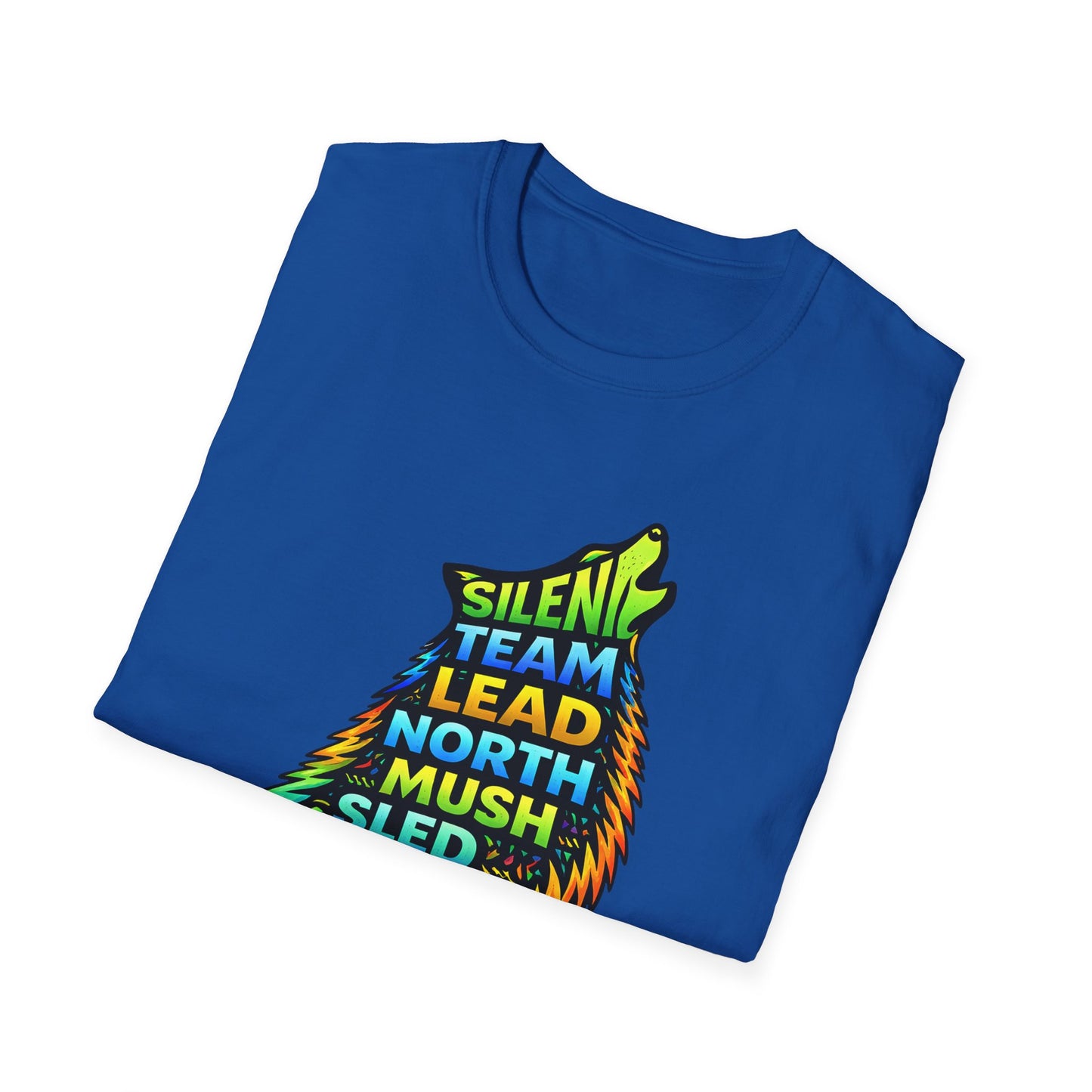 Howling Dog Adventure T-Shirt — 'Silent Team Lead North Mush Sled Run Trail Peace' Graphic Tee