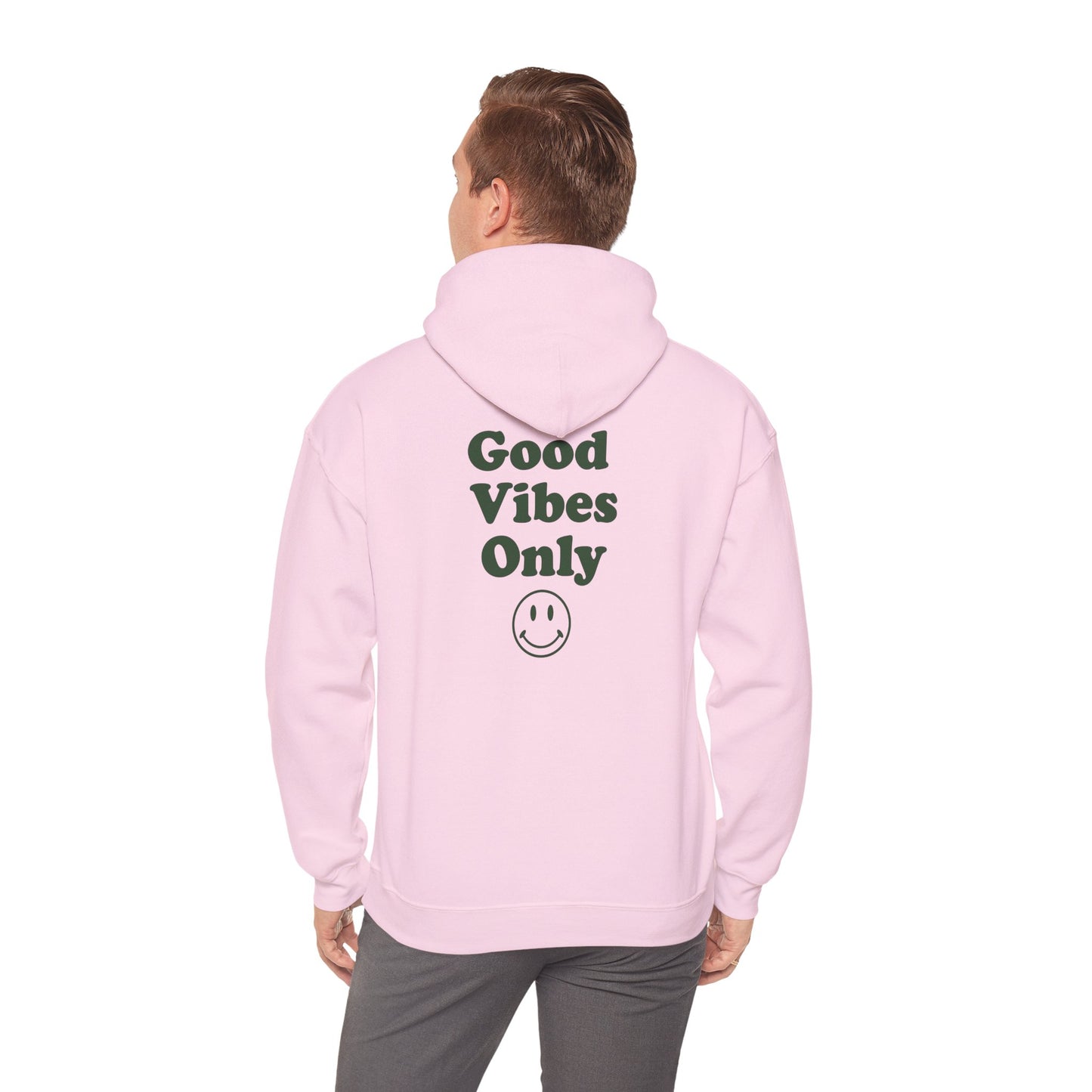 Good Vibes Only Hoodie — Smiley Graphic Back Print