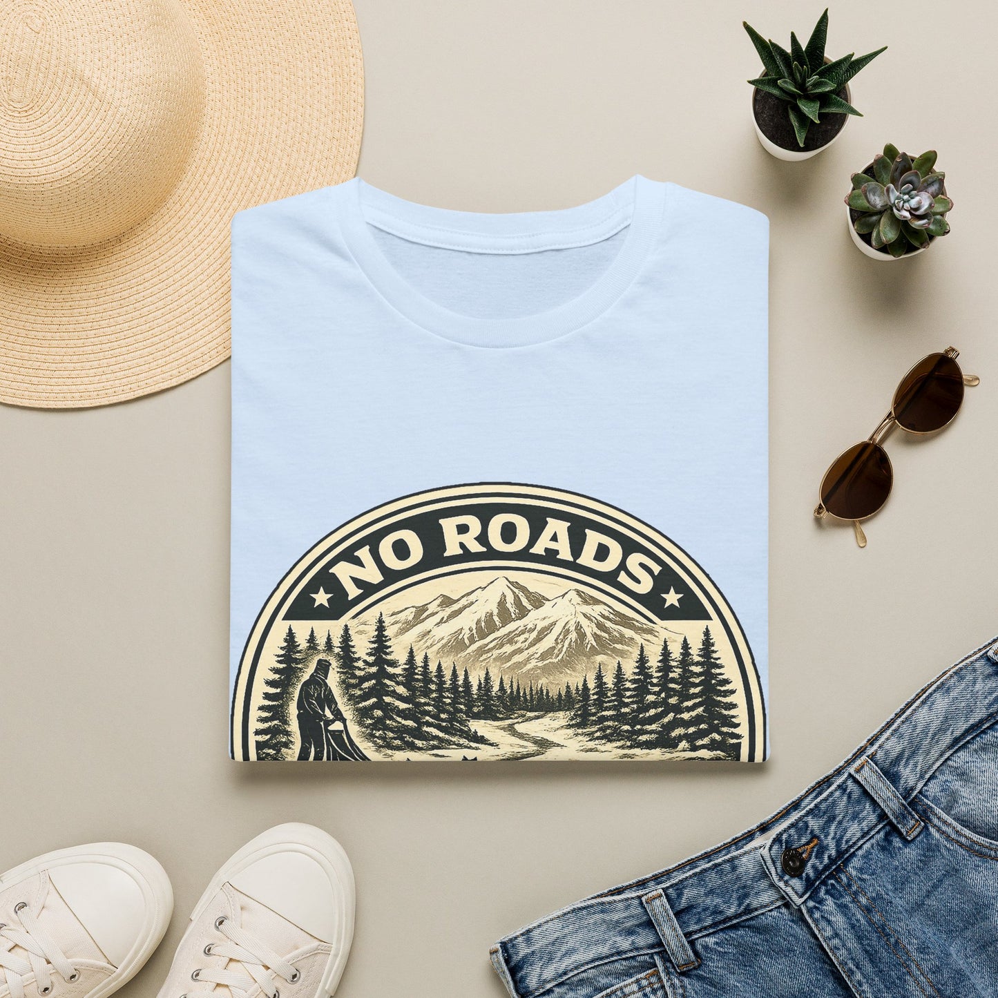 No Roads Just Dogs - Tee