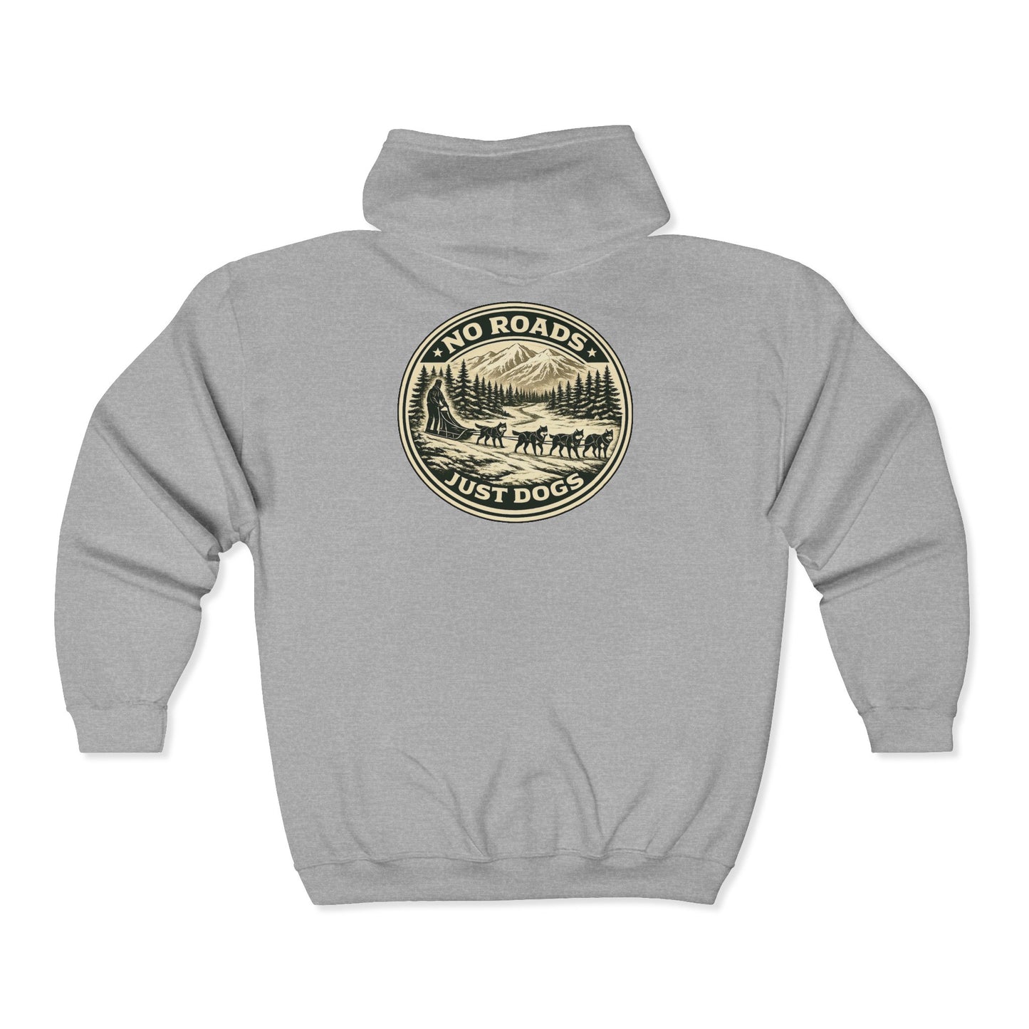 No Roads Just Dogs - Zip Hoodie