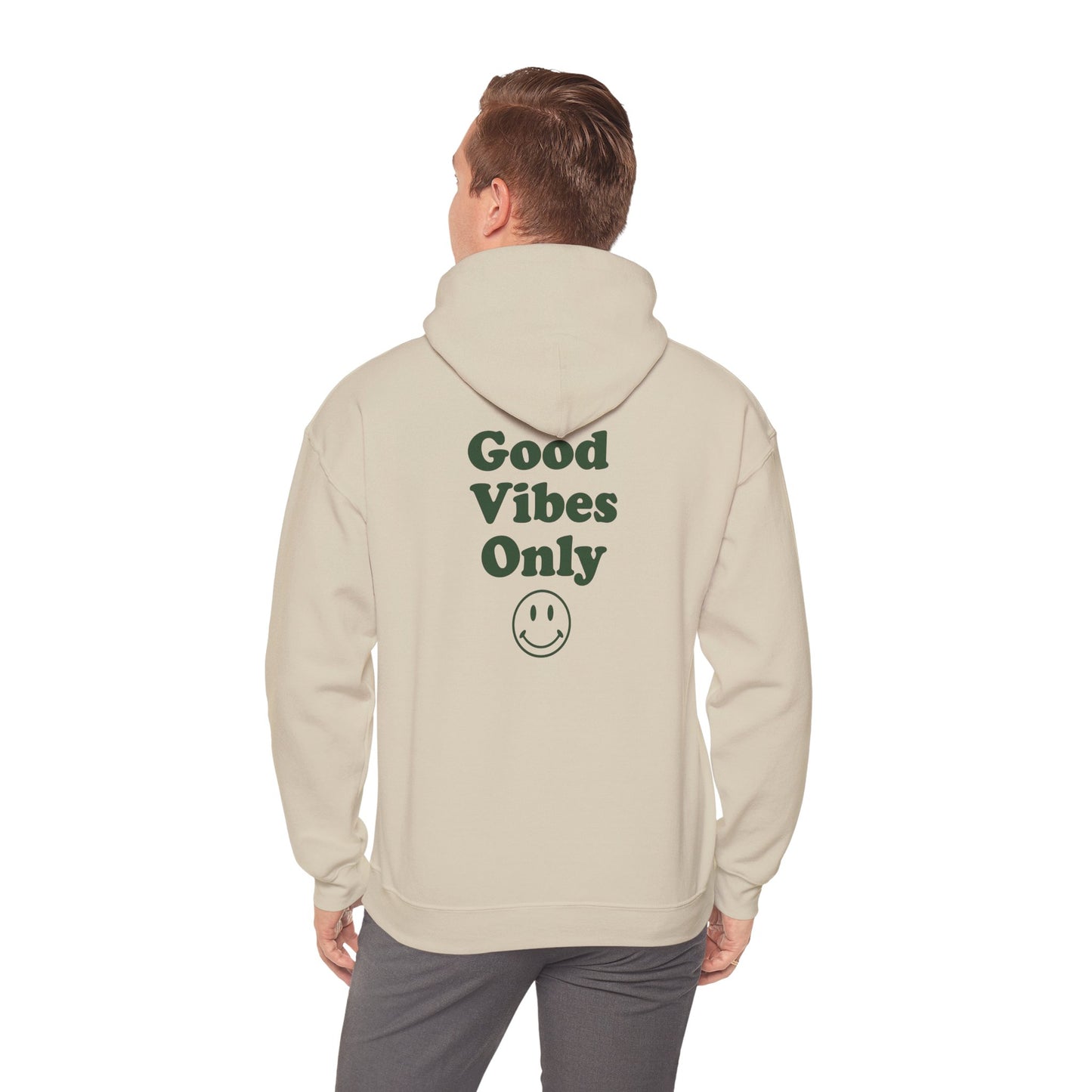 Good Vibes Only Hoodie — Smiley Graphic Back Print