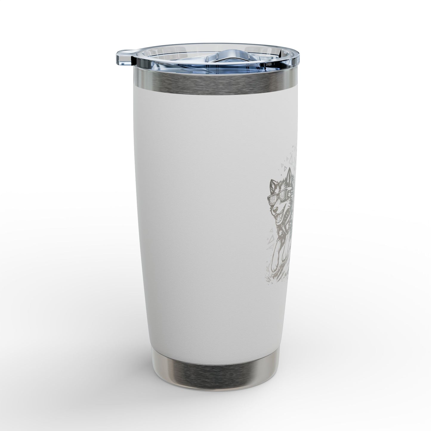 Engraved 20oz Tumbler — 'Run Wild, Run Hard' Husky Sled Dog Design