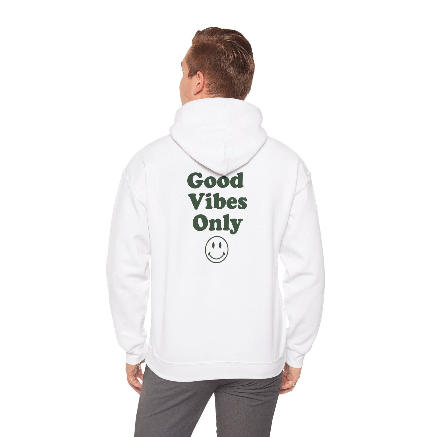Good Vibes Only Hoodie — Smiley Graphic Back Print