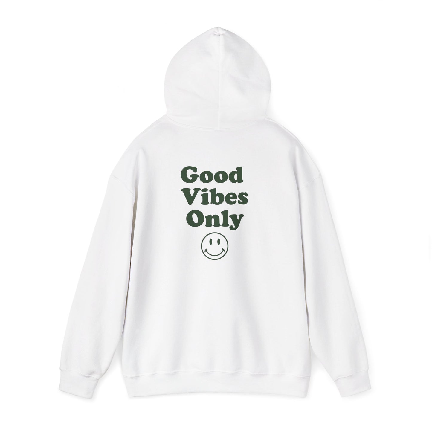 Good Vibes Only Hoodie — Smiley Graphic Back Print