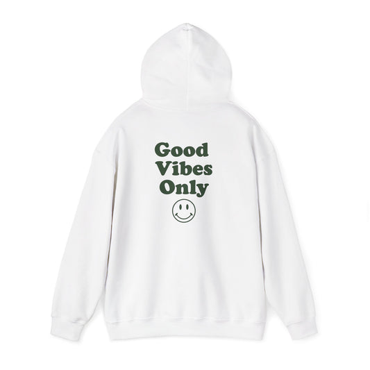 Good Vibes Only Hoodie — Smiley Graphic Back Print