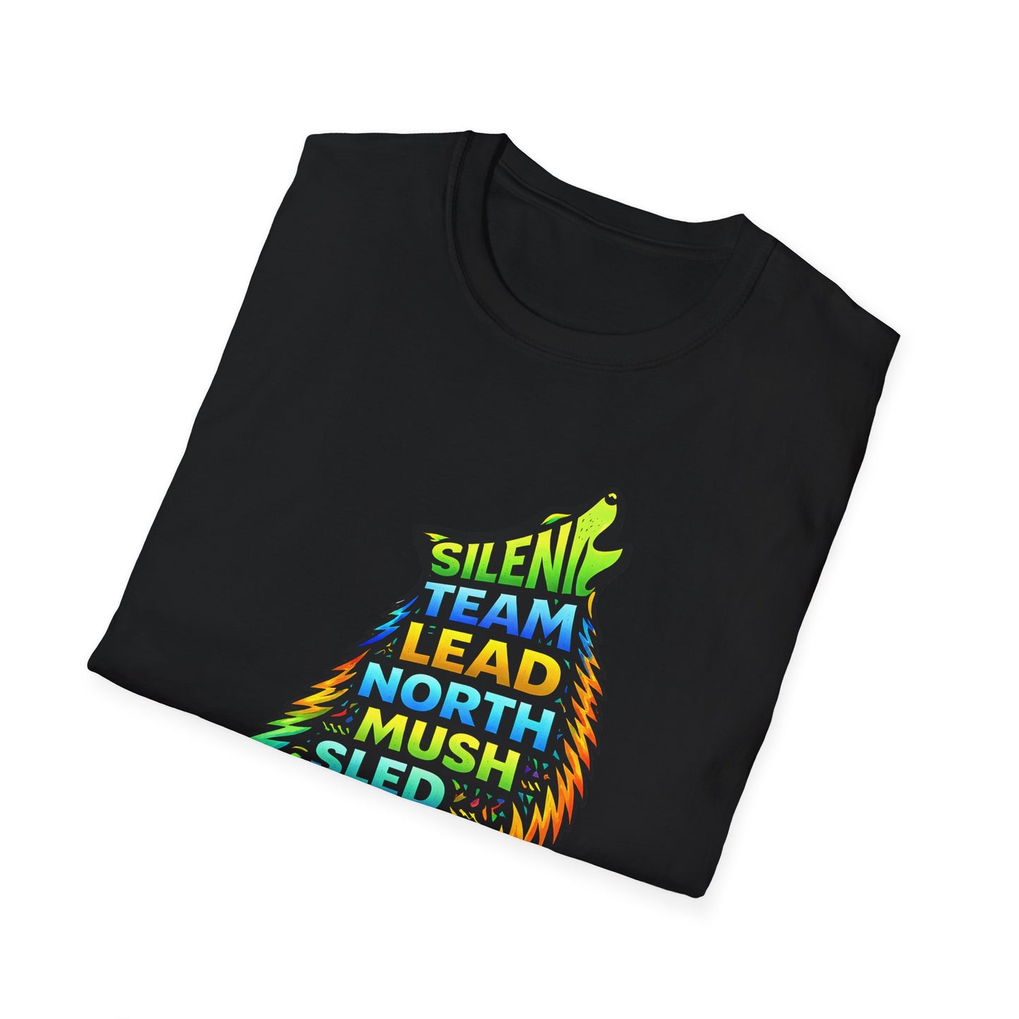 Howling Dog Adventure T-Shirt — 'Silent Team Lead North Mush Sled Run Trail Peace' Graphic Tee