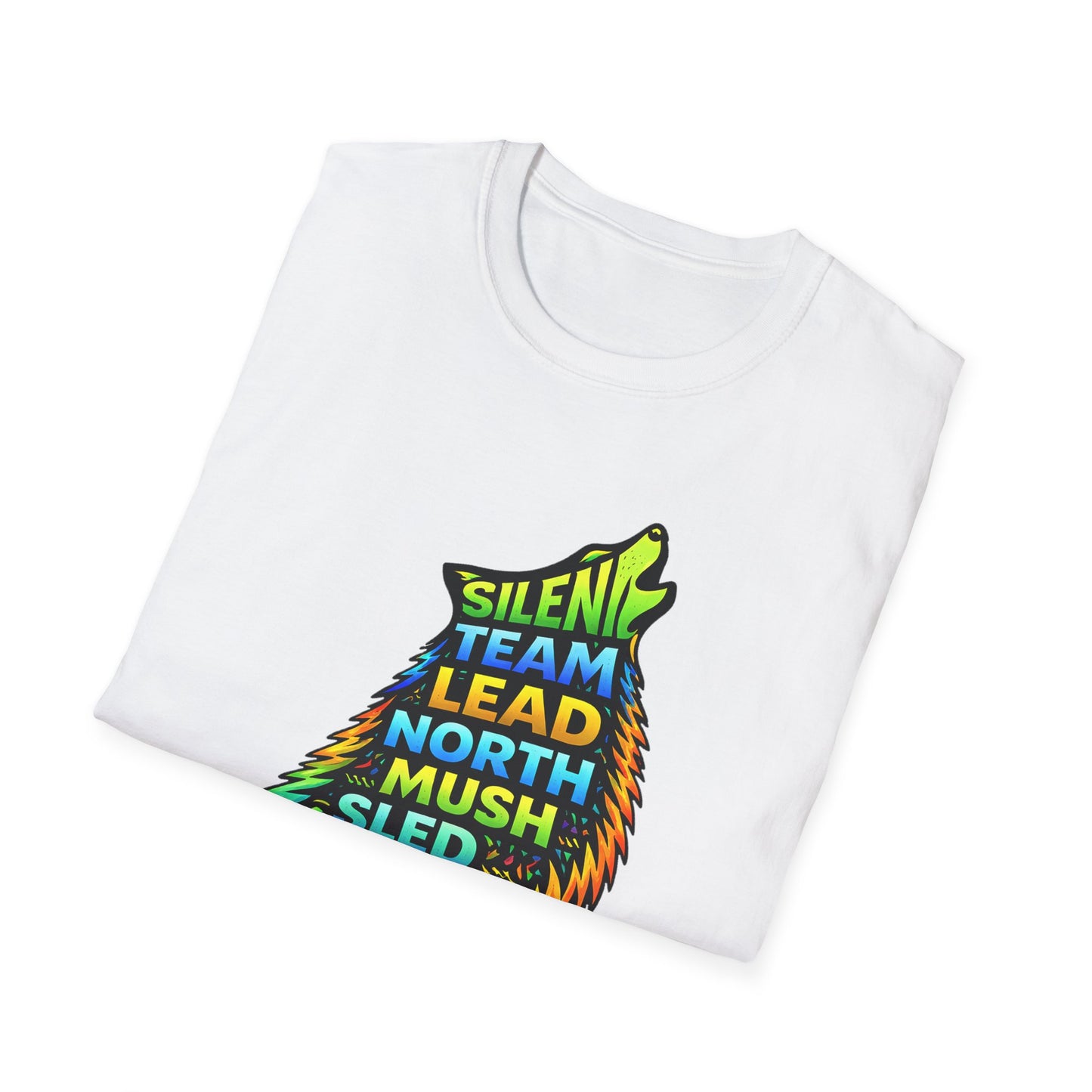 Howling Dog Adventure T-Shirt — 'Silent Team Lead North Mush Sled Run Trail Peace' Graphic Tee