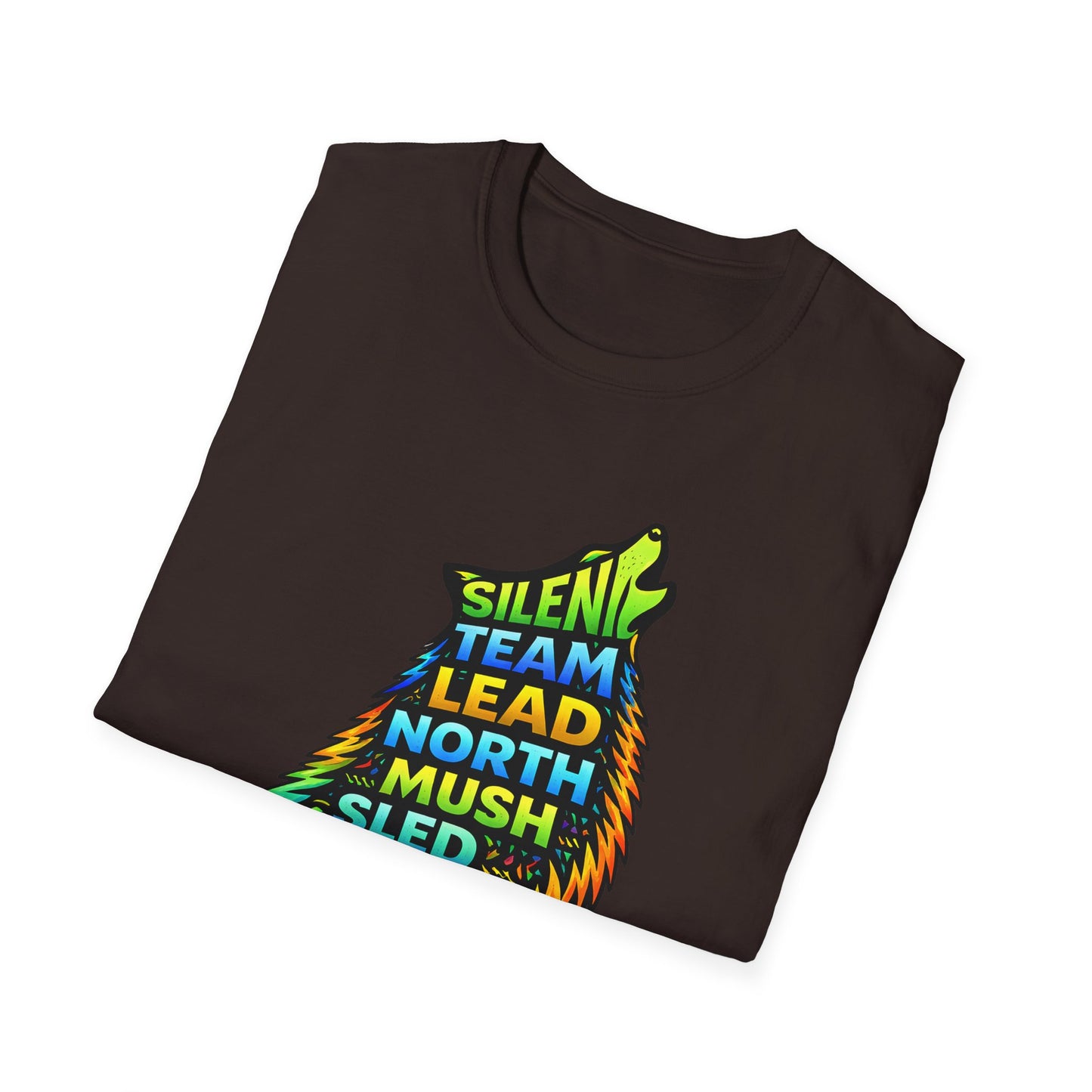 Howling Dog Adventure T-Shirt — 'Silent Team Lead North Mush Sled Run Trail Peace' Graphic Tee
