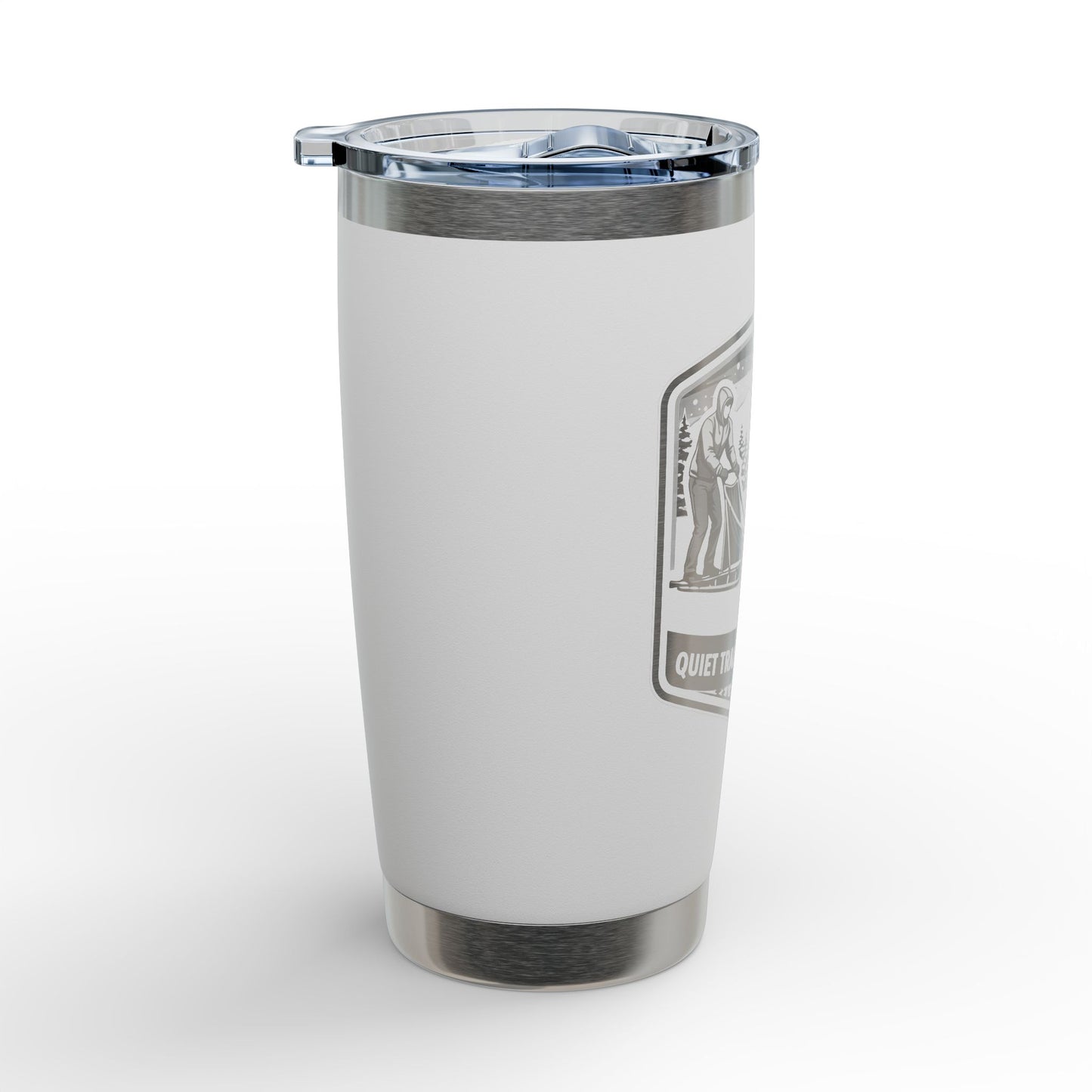 Engraved 20oz Tumbler — 'Quiet Trails • Happy Tails' Dog Sledding Design