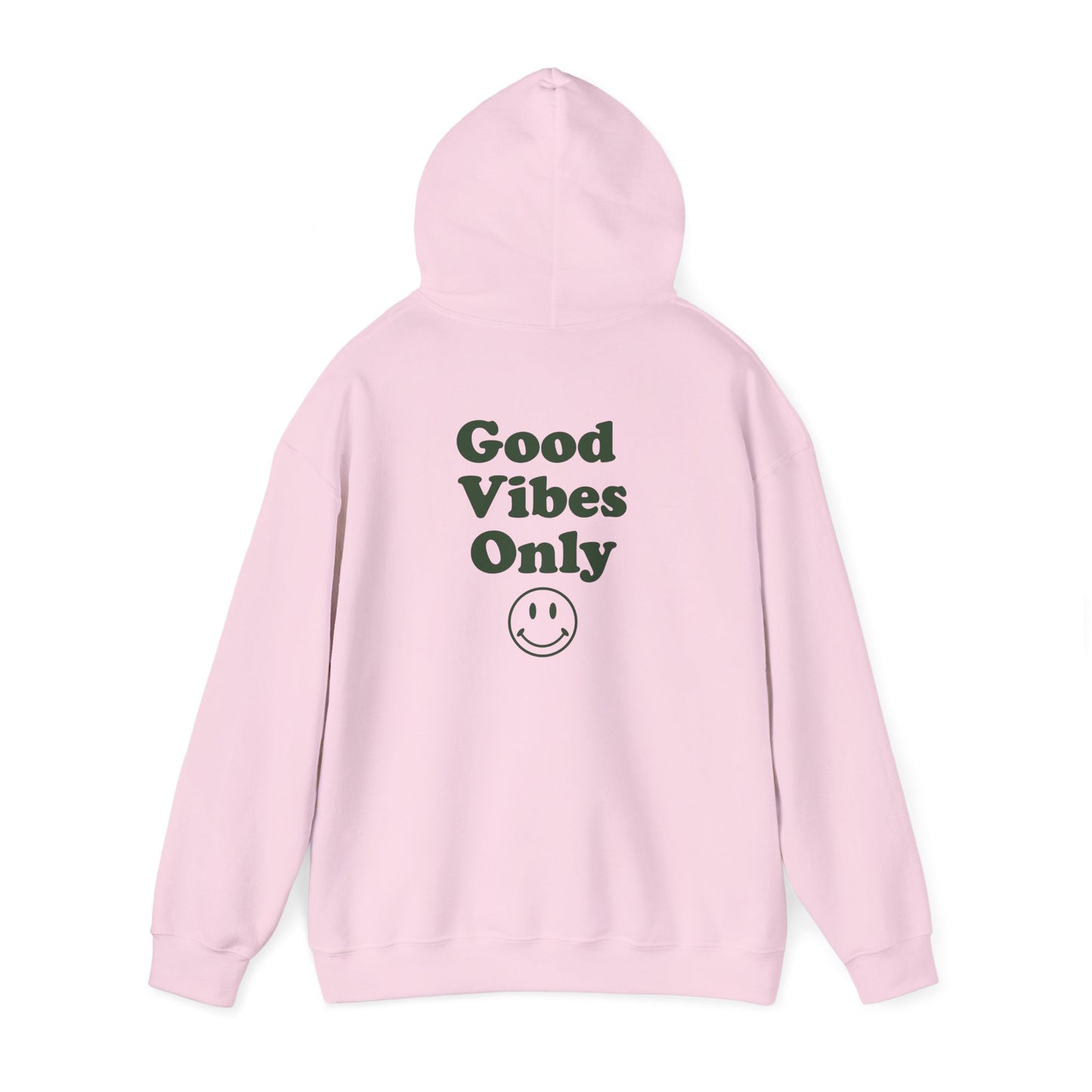 Good Vibes Only Hoodie — Smiley Graphic Back Print
