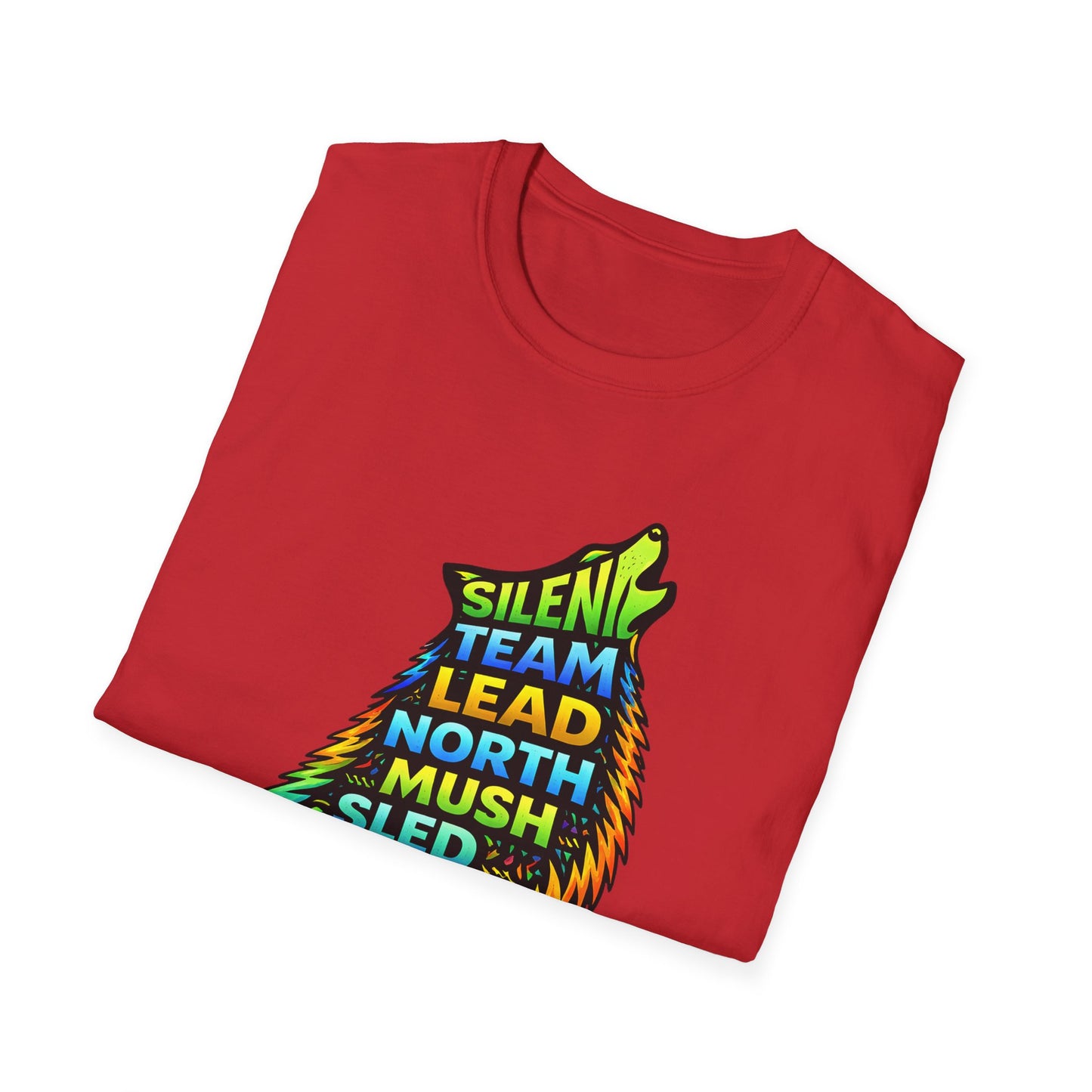Howling Dog Adventure T-Shirt — 'Silent Team Lead North Mush Sled Run Trail Peace' Graphic Tee