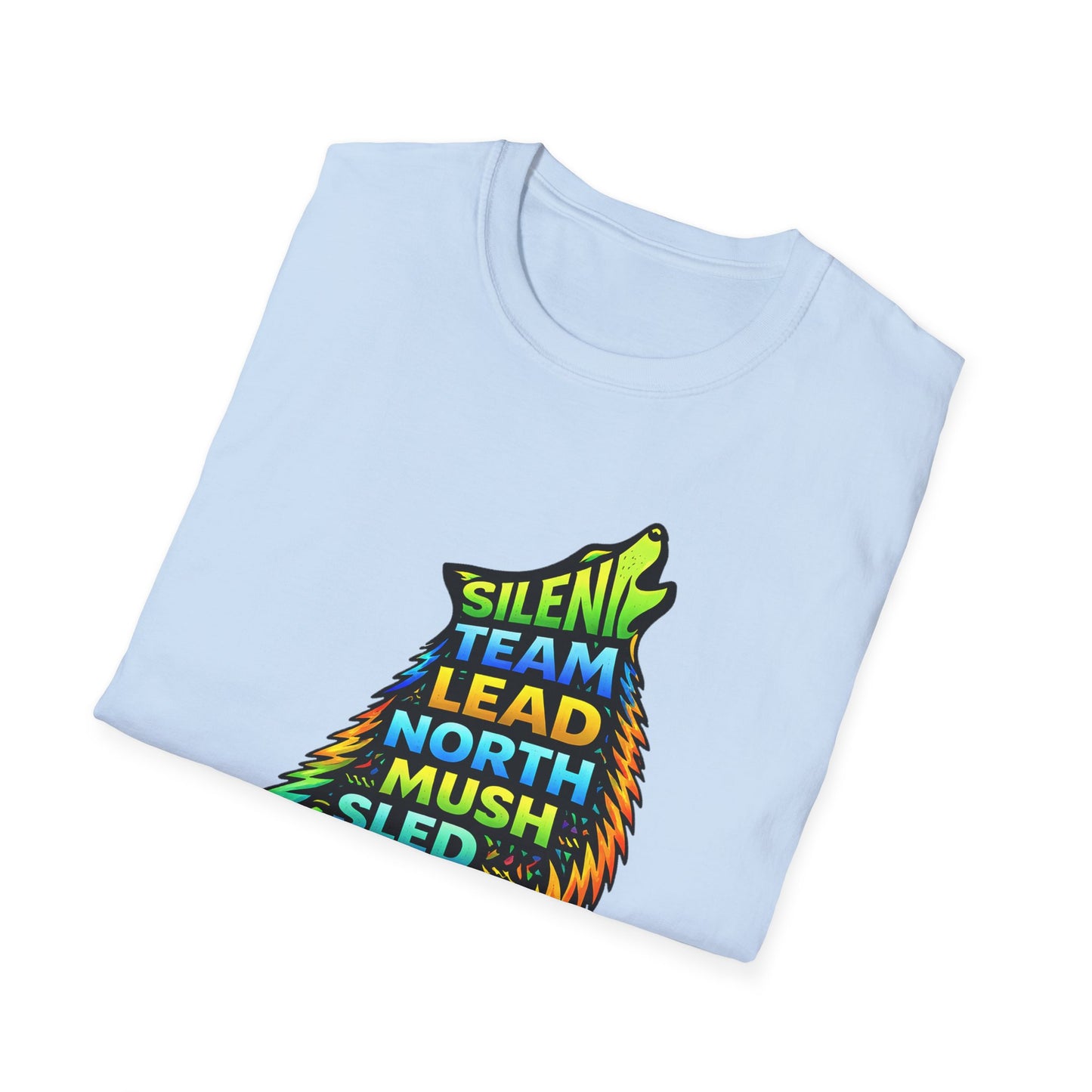 Howling Dog Adventure T-Shirt — 'Silent Team Lead North Mush Sled Run Trail Peace' Graphic Tee