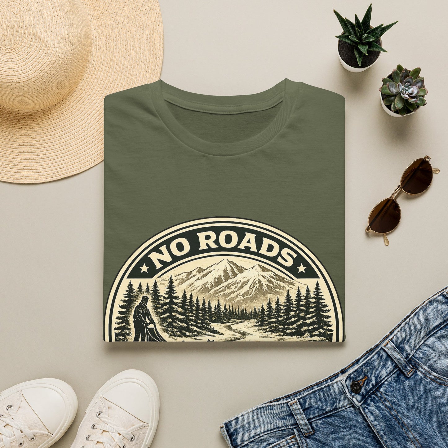 No Roads Just Dogs - Tee