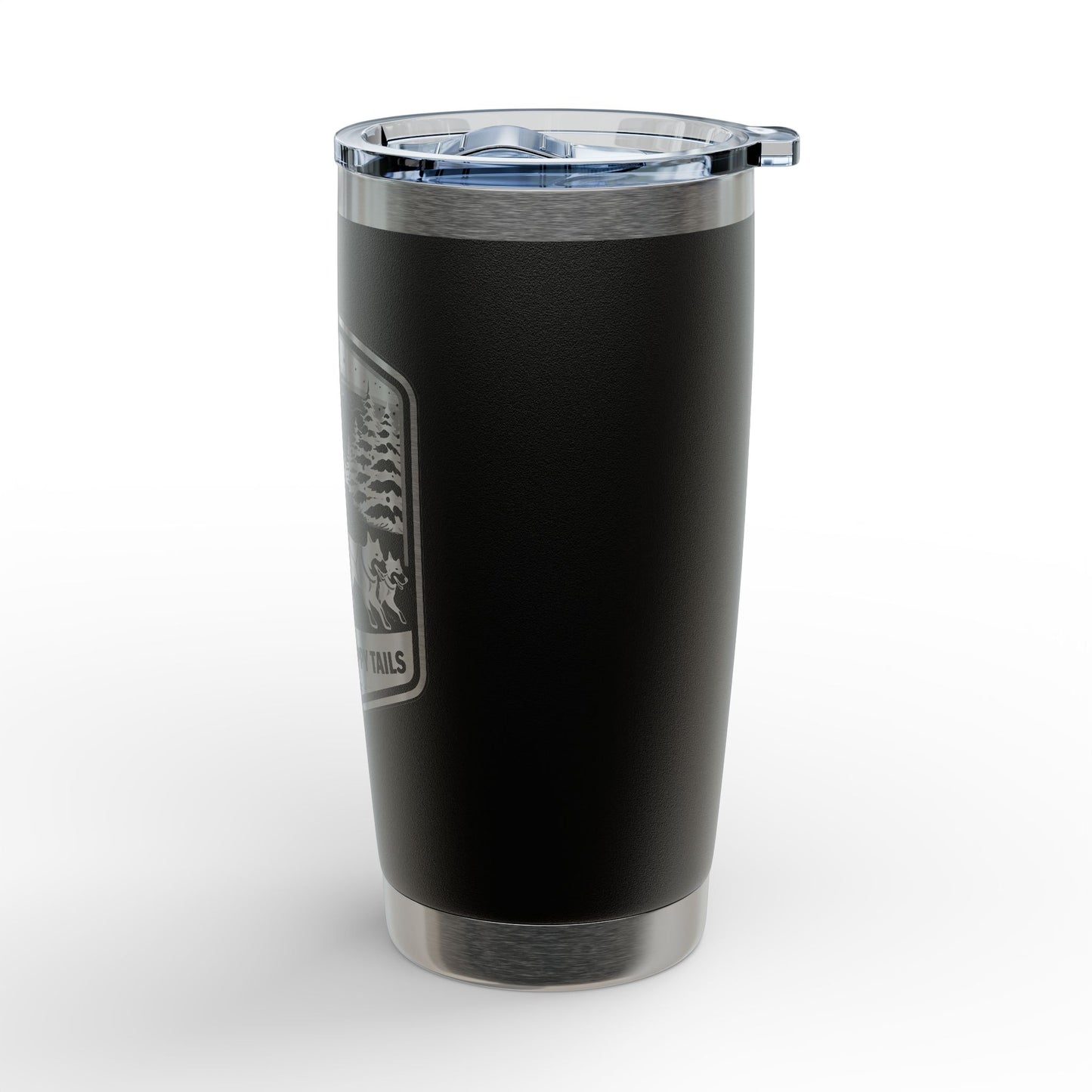 Engraved 20oz Tumbler — 'Quiet Trails • Happy Tails' Dog Sledding Design