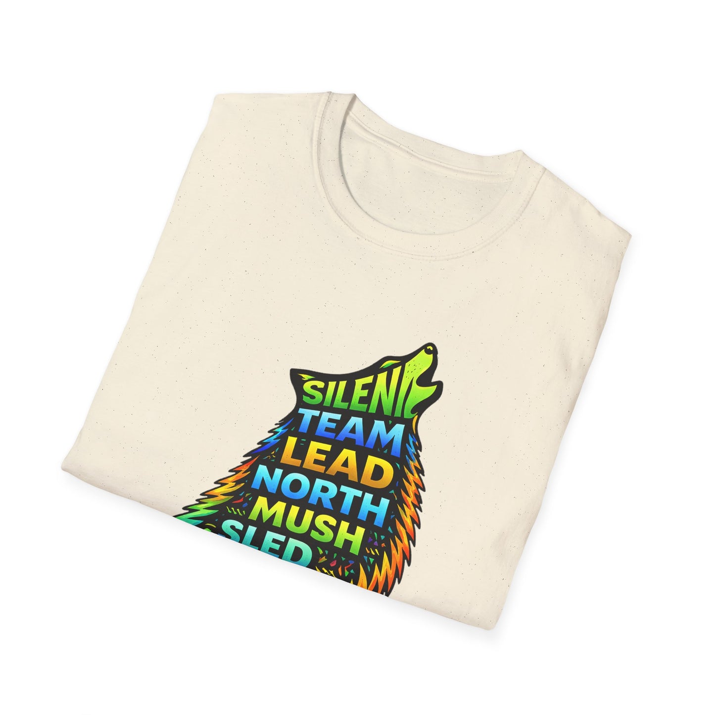 Howling Dog Adventure T-Shirt — 'Silent Team Lead North Mush Sled Run Trail Peace' Graphic Tee