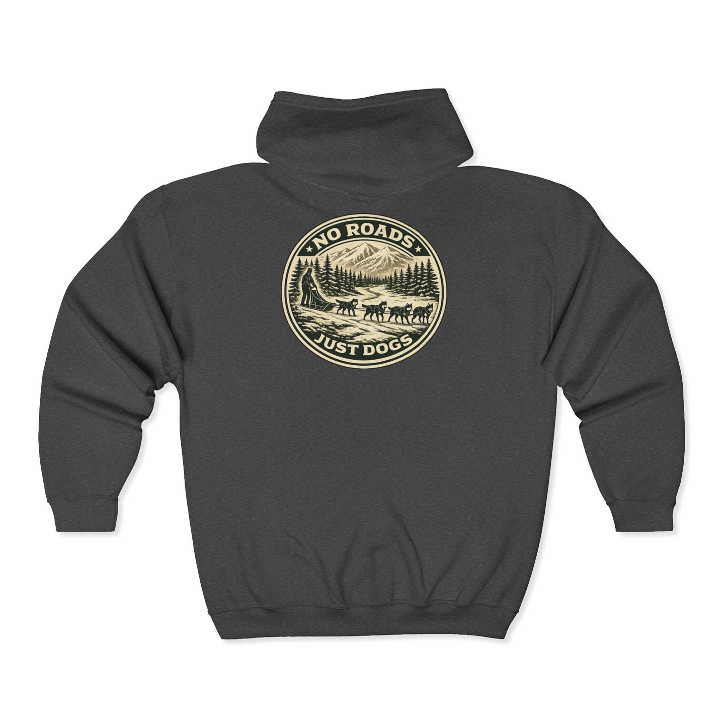 No Roads Just Dogs - Zip Hoodie